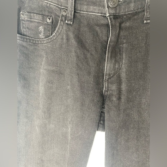 RAG & BONE Boyfriend Distressed Black Denim Jeans - Picture 7 of 8